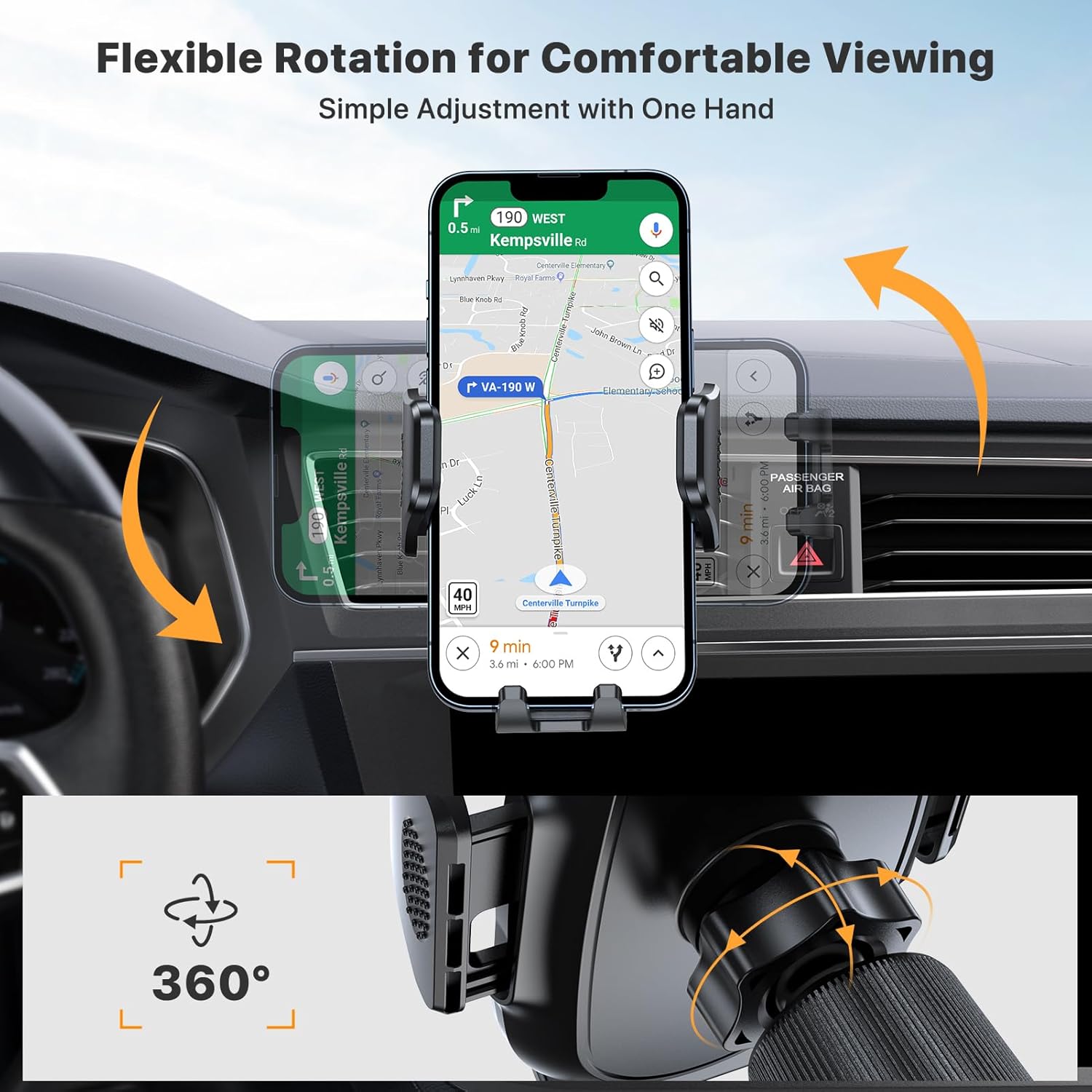 Phone Holders for Your Car with Metal Hook Clip. Air Vent Cell Phone Stand Car Mount